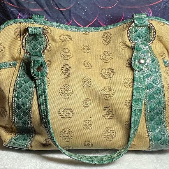 Genna De Rossi Shoulder Bag Tan/Teal - Picture 2 of 5